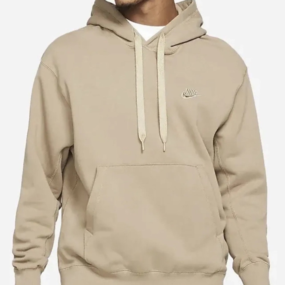 Nike Sportswear Men's Classic Fleece Pullover Hoodie Sandalwood